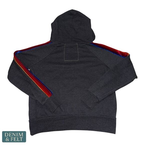 Aviator Nation Rainbow Velvet Stripe Ninja Hoodie Sz XS w/ Thumb Holes | RARE!! - Picture 6 of 15